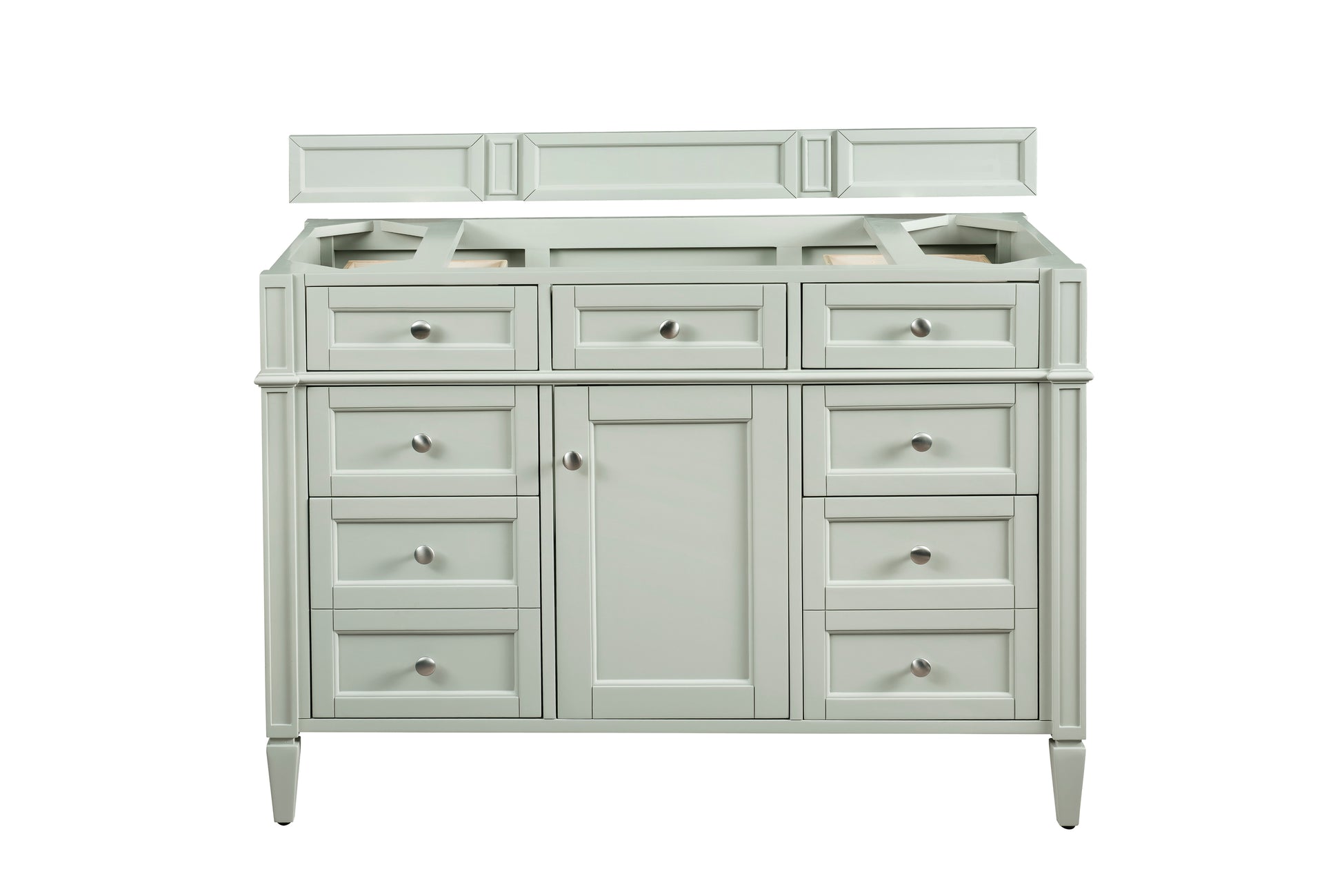 Renovate for Less Atlanta Brittany 48" Single Vanity, Sage Green, w/ 3 CM Siberian Silestone Top