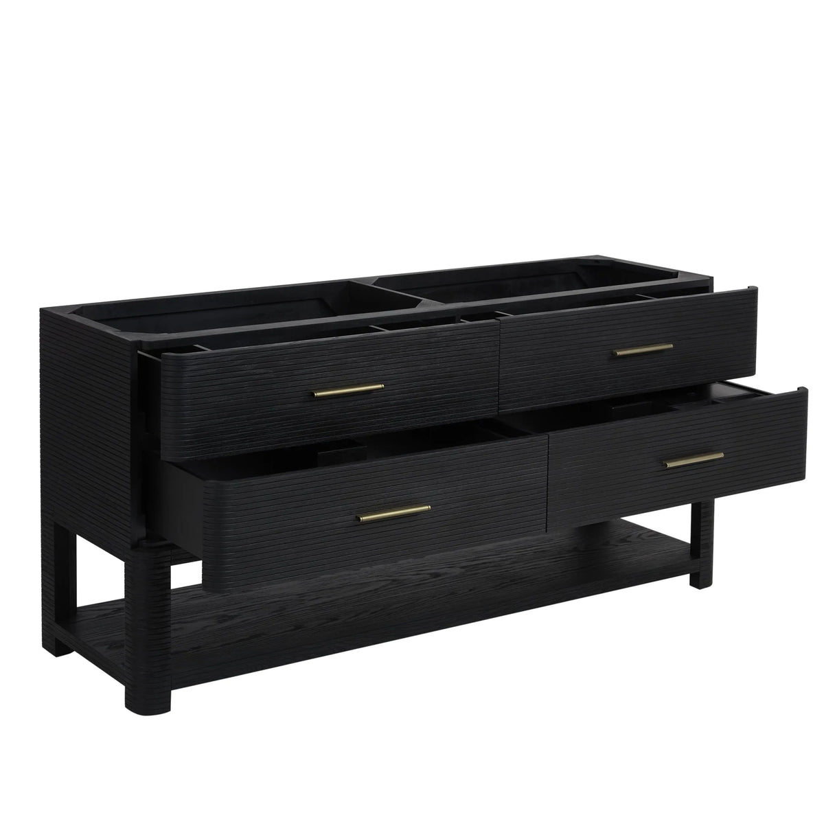 Lucian 72" Double Vanity, Carbon Oak, w/ 3 CM Tajnar Eclos Widespread Top