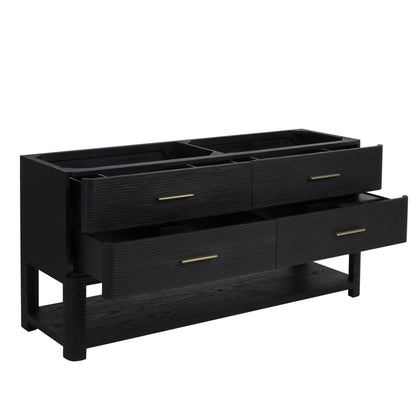 Lucian 72" Double Vanity, Carbon Oak w/ 3 CM Victorian Silver Silestone Top