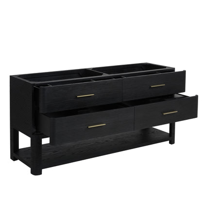 Renovate for Less Atlanta Lucian 72" Double Vanity, Carbon Oak w/ 3 CM Victorian Silver Silestone Top
