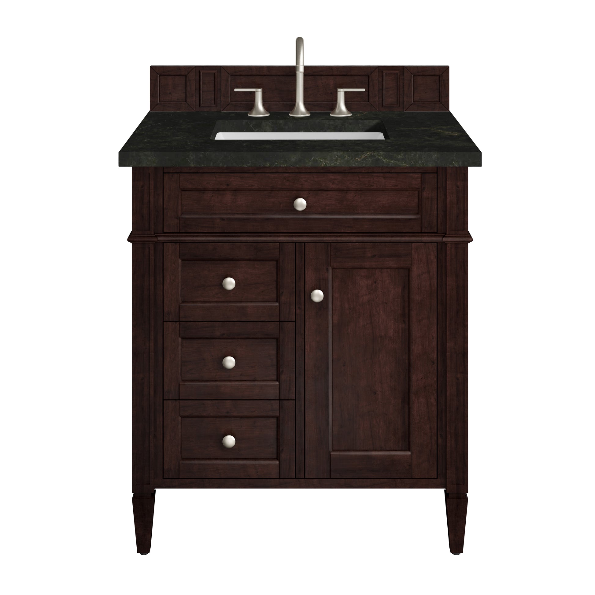 Renovate for Less Atlanta Brittany 30" Single Vanity, Burnished Mahogany, w/ 3 CM Phantome Eclos Top
