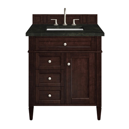 Brittany 30" Single Vanity, Burnished Mahogany, w/ 3 CM Phantome Eclos Top