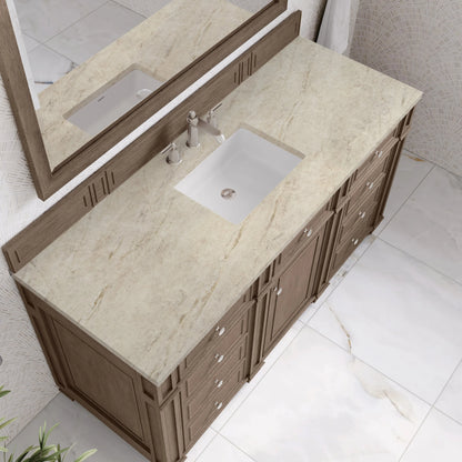 Bristol 60" Single Vanity Whitewashed Walnut, w/ 3 CM Tajnar Eclos Top