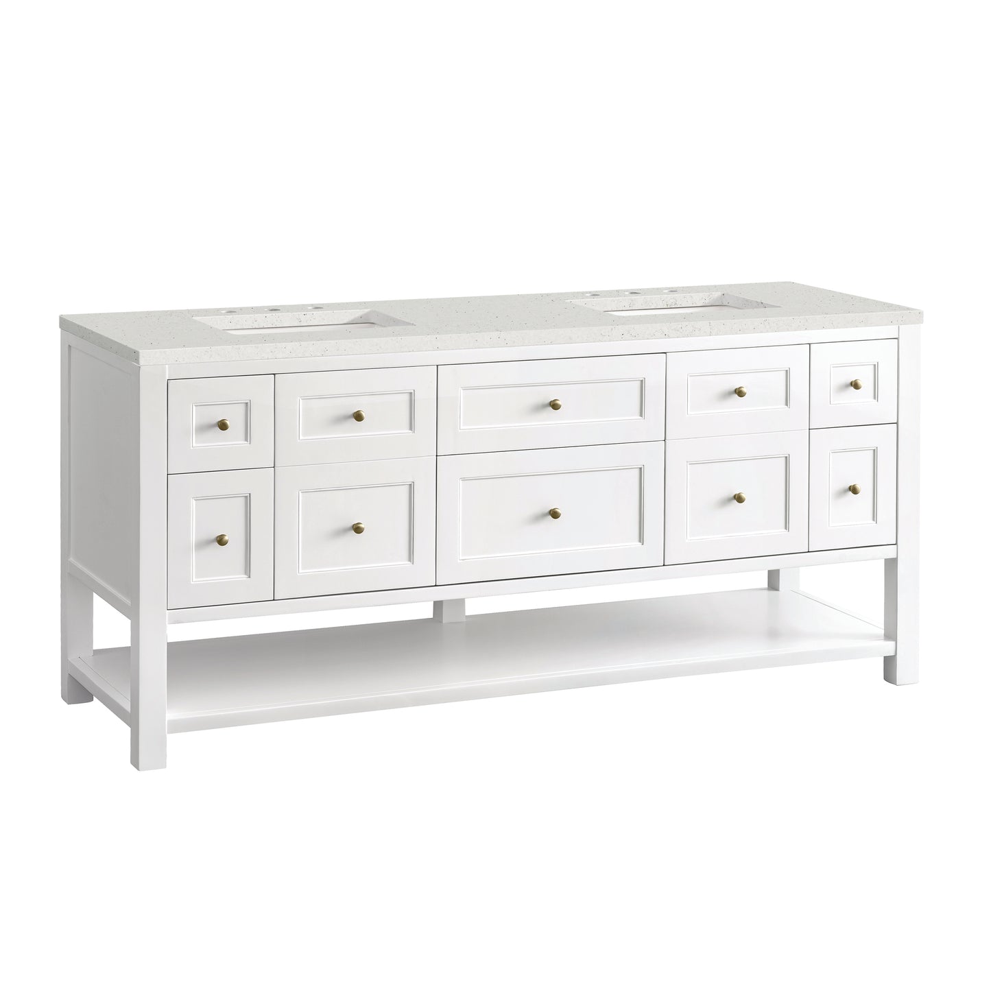 Renovate for Less Atlanta Breckenridge 72" Double Vanity, Bright White w/ 3 CM Lime Delight Top