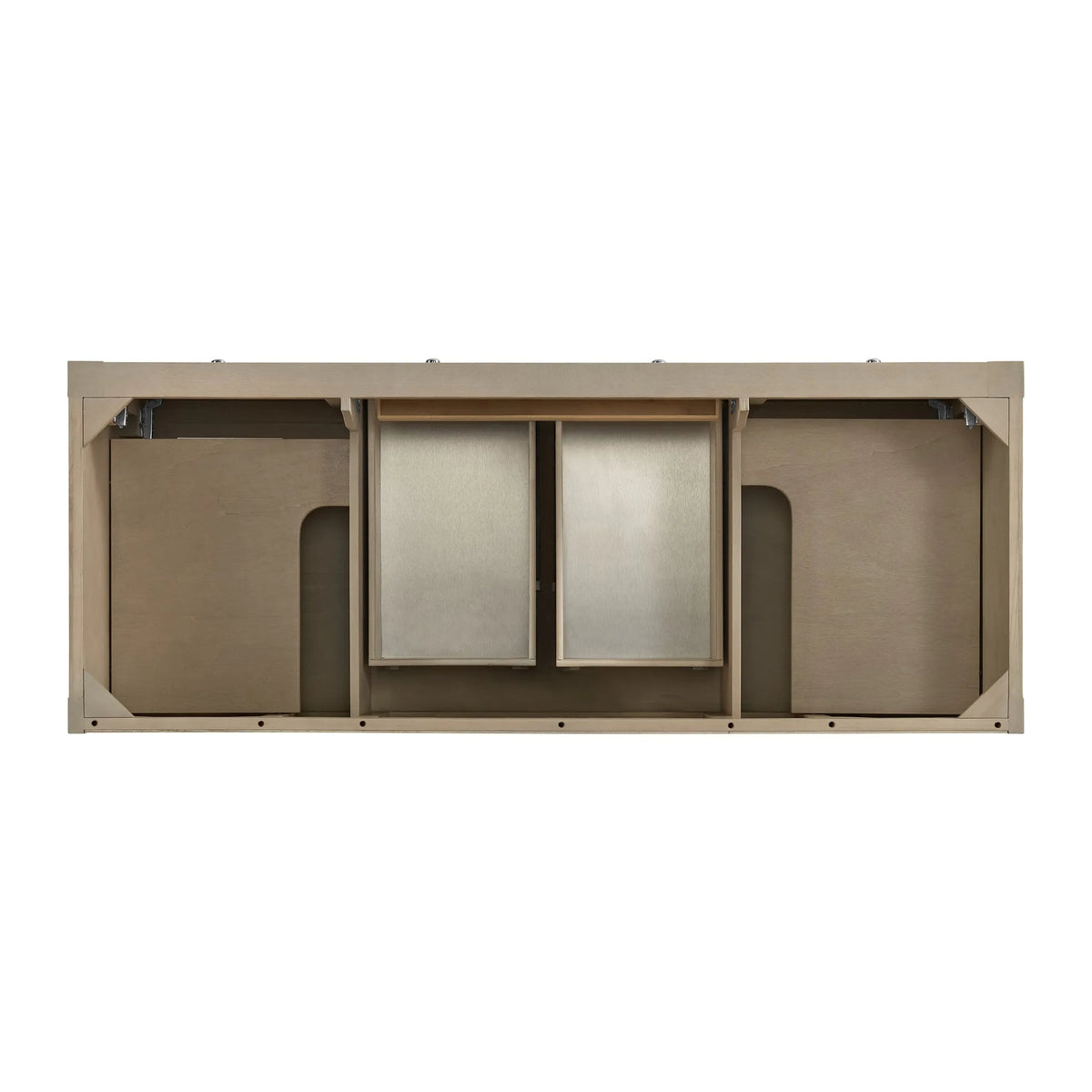 Breckenridge 60" Double Vanity, Whitewashed Oak, w/ 3 CM Lime Delight Quartz Top