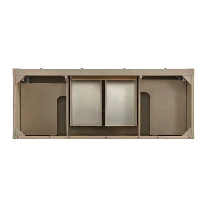 Breckenridge 60" Double Vanity, Whitewashed Oak, w/ 3 CM Lime Delight Quartz Top