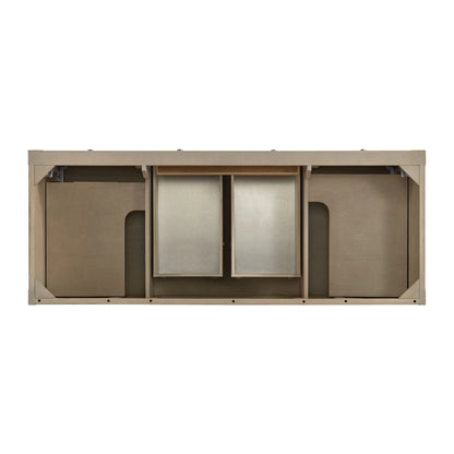 Breckenridge 60" Double Vanity, Whitewashed Oak w/ 3 CM Parisien Bleu Top