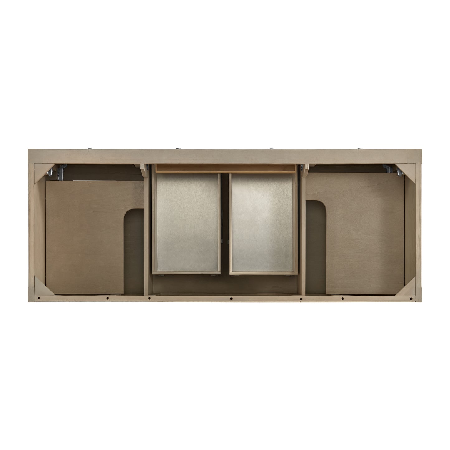 Renovate for Less Atlanta Breckenridge 60" Double Vanity, Whitewashed Oak, w/ 3 CM Siberian Silestone Top w/FreePower Wireless Charger