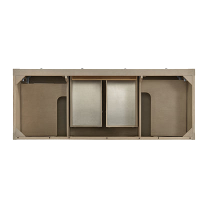 Renovate for Less Atlanta Breckenridge 60" Double Vanity, Whitewashed Oak, w/ 3 CM Siberian Silestone Top w/FreePower Wireless Charger