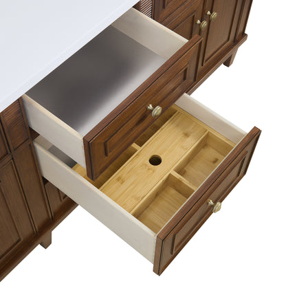 Renovate for Less Atlanta Lorelai 72"Double Vanity, Mid-Century Walnut