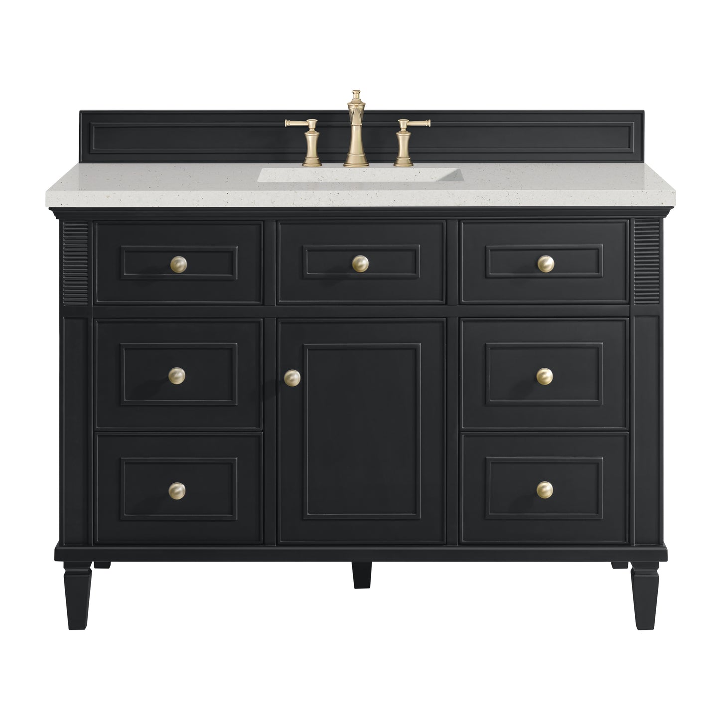 Renovate for Less Atlanta Lorelai 48" Single Vanity, Black Onyx w/ 3 CM Lime Delight Silestone Top
