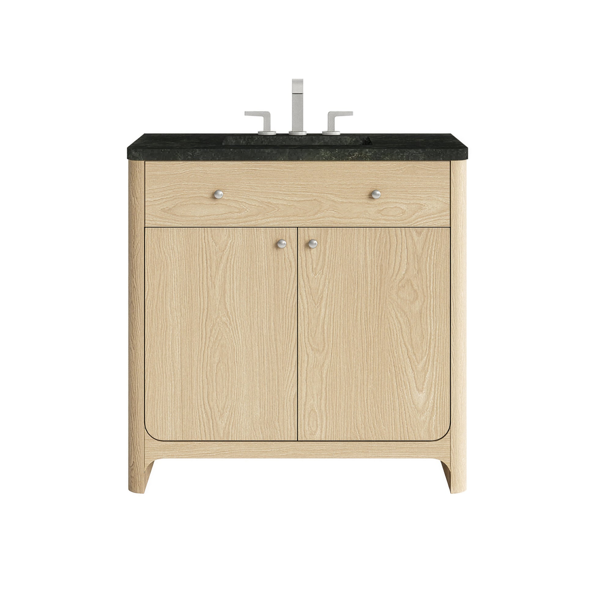 Renovate for Less Atlanta Gracyn 36" Single Vanity, Coastal Driftwood, w/ 3 CM Phantome Eclos Widespread Top