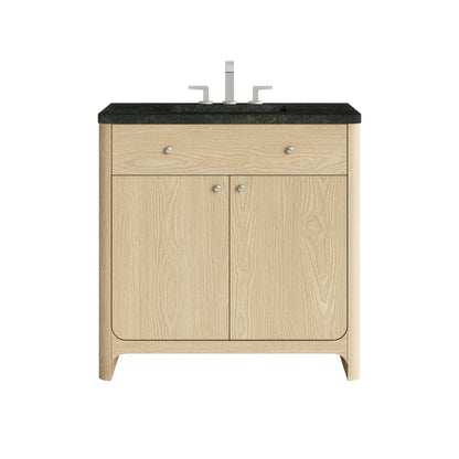 Renovate for Less Atlanta Gracyn 36" Single Vanity, Coastal Driftwood, w/ 3 CM Phantome Eclos Widespread Top