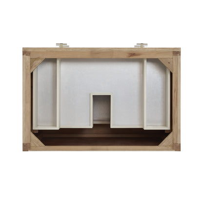 Renovate for Less Atlanta Celeste 36" Single Vanity, Sunwashed Oak with Embossed Shagreen w/ 3 CM Parisien Bleu Silestone Top