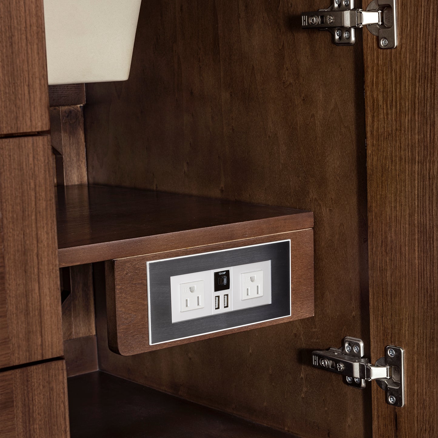 Renovate for Less Atlanta Amberly 60" Double Vanity, Mid-Century Walnut w/ 3 CM Ethereal Noctis Top