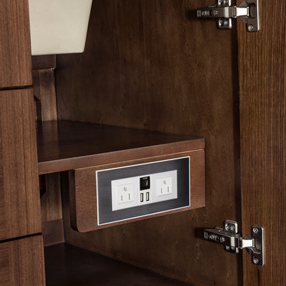 Renovate for Less Atlanta Amberly 60" Double Vanity, Mid-Century Walnut w/ 3 CM Ethereal Noctis Top