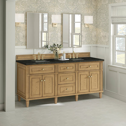 Lorelai 72" Double Vanity, Light Natural Oak, w/ 3 CM Phantome Eclos Top