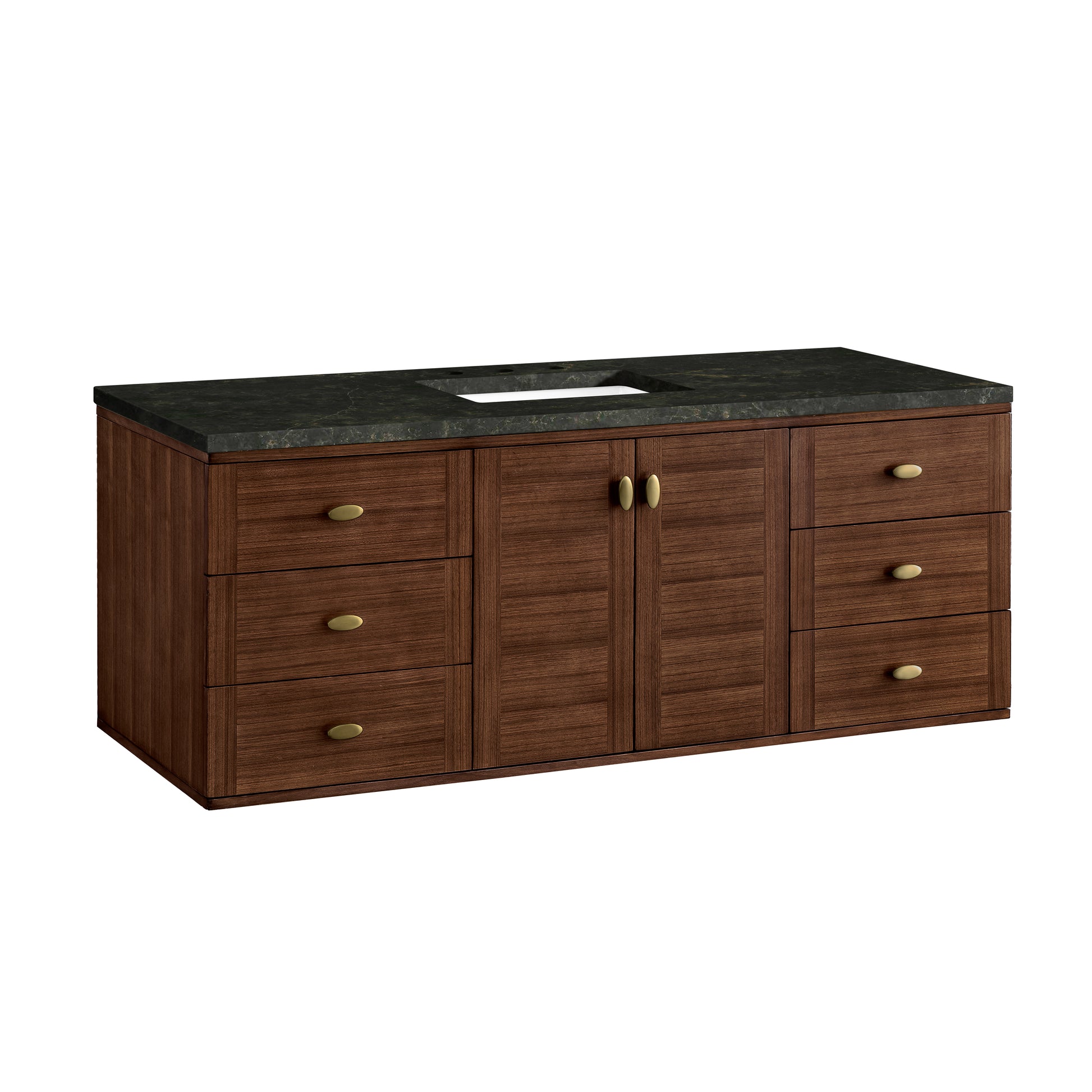 Renovate for Less Atlanta Amberly 60" Single Vanity, Mid-Century Walnut, w/ 3 CM Phantome Eclos Top