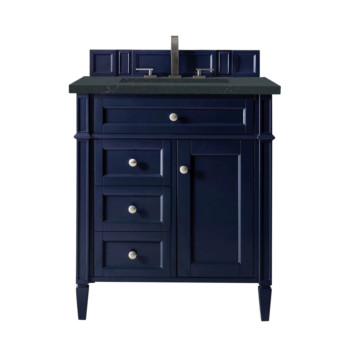 Brittany 30" Single Vanity, Victory Blue w/ 3 CM Charcoal Soapstone Silestone Top