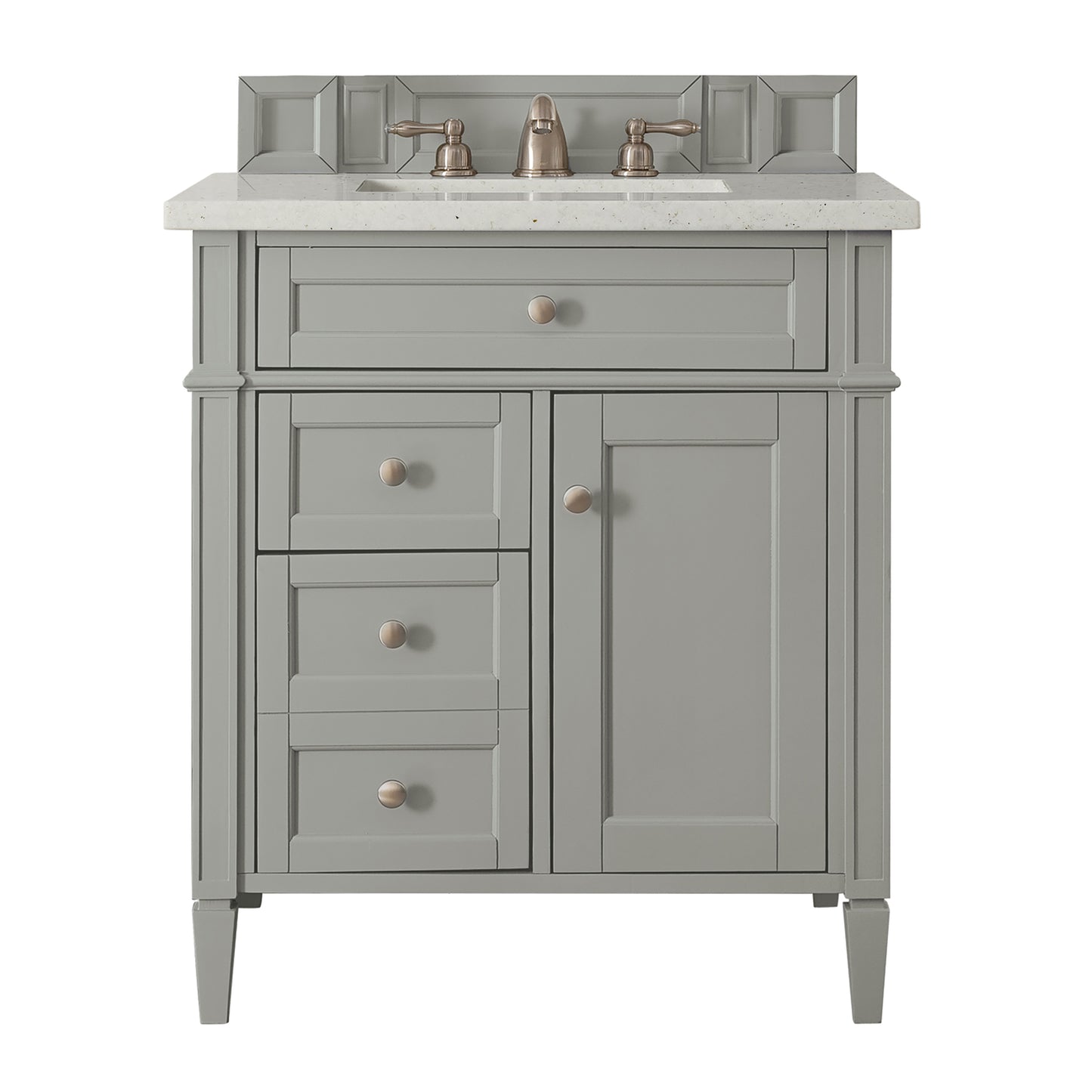 Renovate for Less Atlanta Brittany 30" Single Vanity, Urban Gray, w/ 3 CM Lime Delight Silestone Top