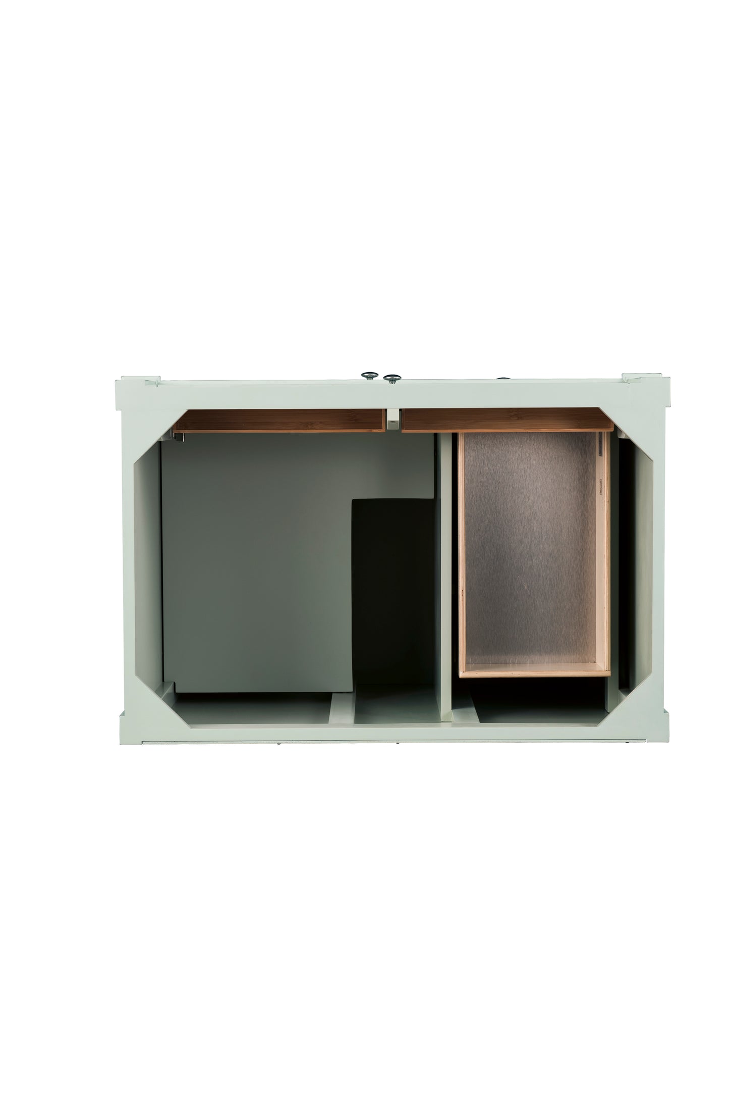 Renovate for Less Atlanta Brittany 36" Single Vanity, Sage Green w/ 3 CM Victorian Silver Silestone Top