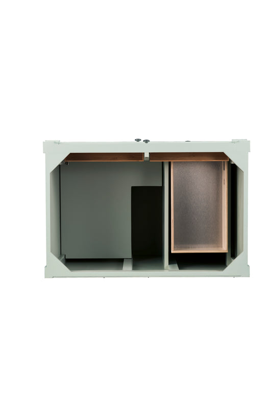 Brittany 36" Single Vanity, Sage Green w/ Single Hole 3 CM White Zeus Silestone Top & Backsplash