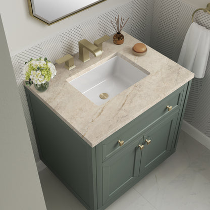 Renovate for Less Atlanta Chicago 30" Single Vanity, Smokey Celadon, w/ 3 CM Tajnar Eclos Top
