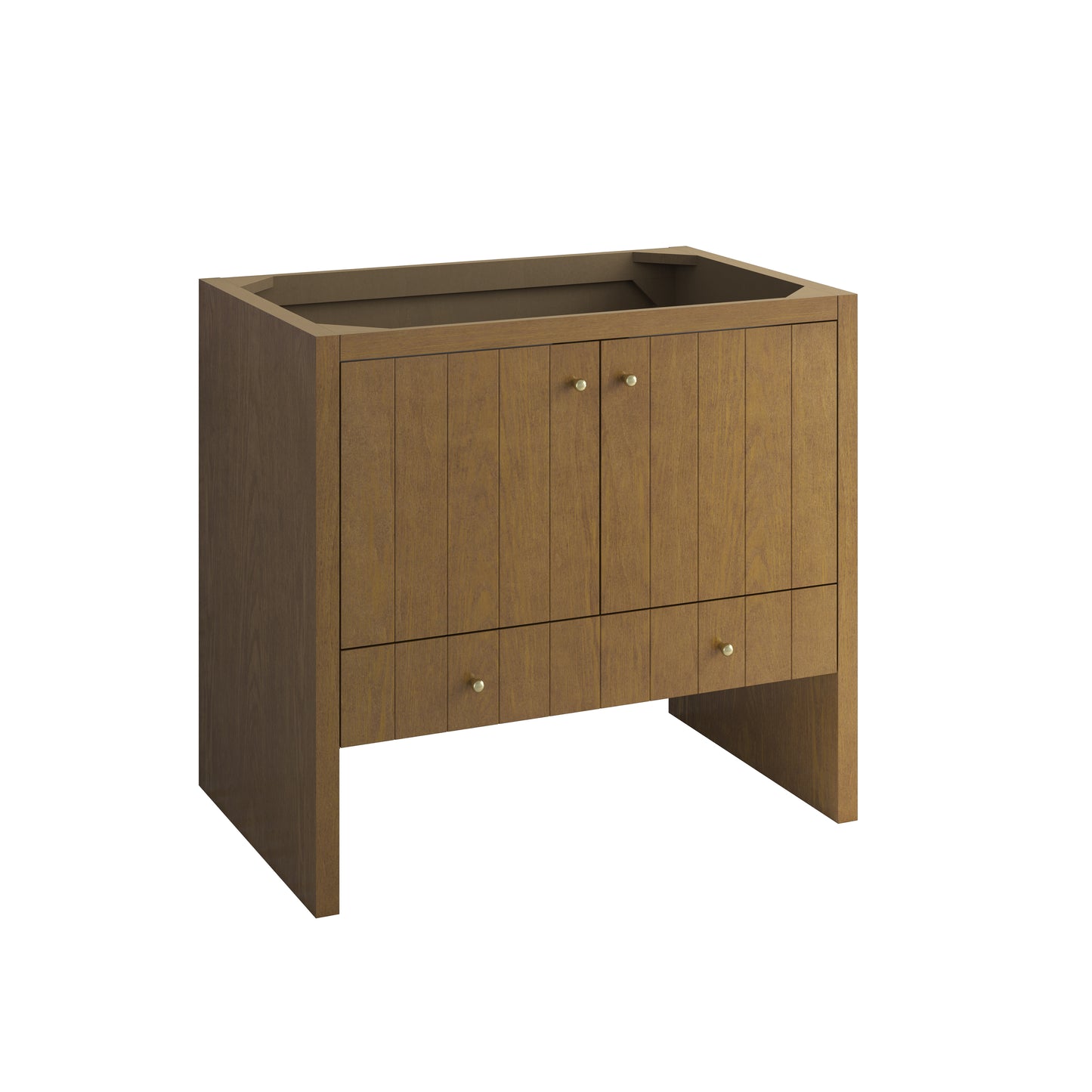Renovate for Less Atlanta Hudson 36" Single Vanity, Honey Oak w/ 3 CM Charcoal Soapstone Silestone Top