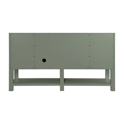 Breckenridge 60" Single Vanity, Smokey Celadon, w/ Single Hole 3 CM White Zeus Quartz Top & Backsplash