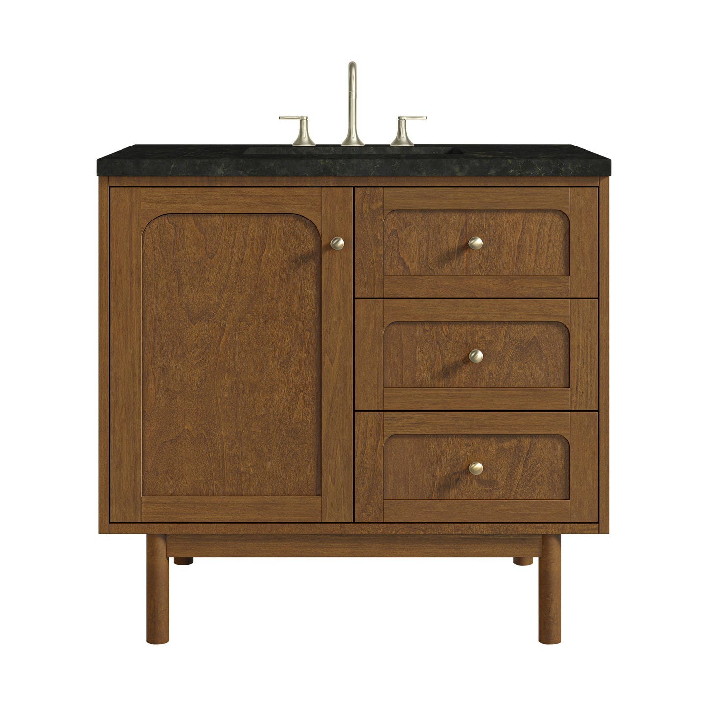 Renovate for Less Atlanta Laurent 36" Single Vanity, Honey Oak w/ 3 CM Phantome Eclos Top