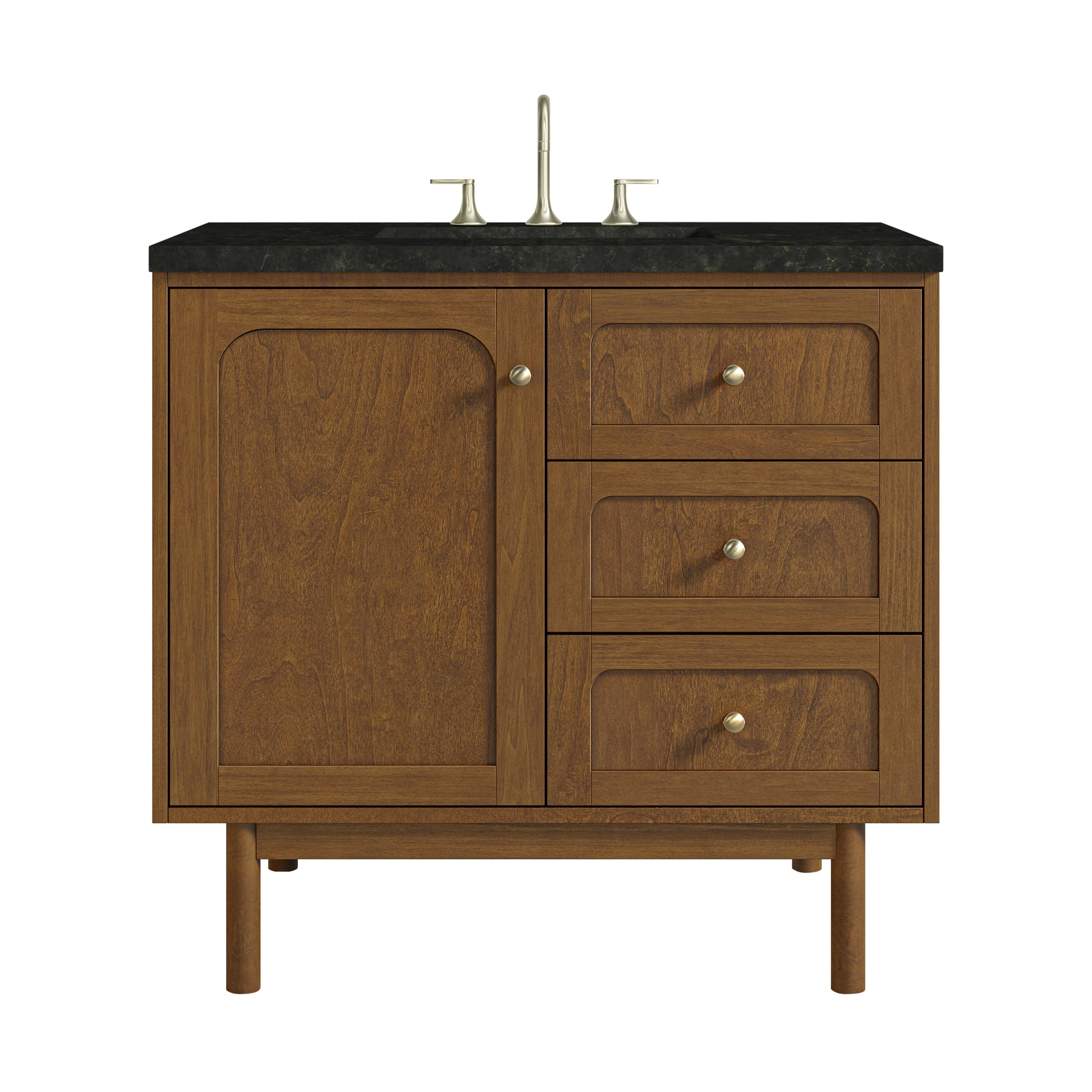 Renovate for Less Atlanta Laurent 36" Single Vanity, Honey Oak w/ 3 CM Phantome Eclos Top
