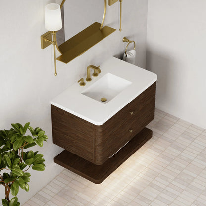 Allamari 36" Single Vanity, Sable w/ 3 CM White Zeus Silestone Top