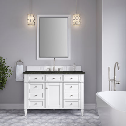 Renovate for Less Atlanta Brittany 48" Single Vanity in Bright White, w/ 3 CM Phantome Eclos Top