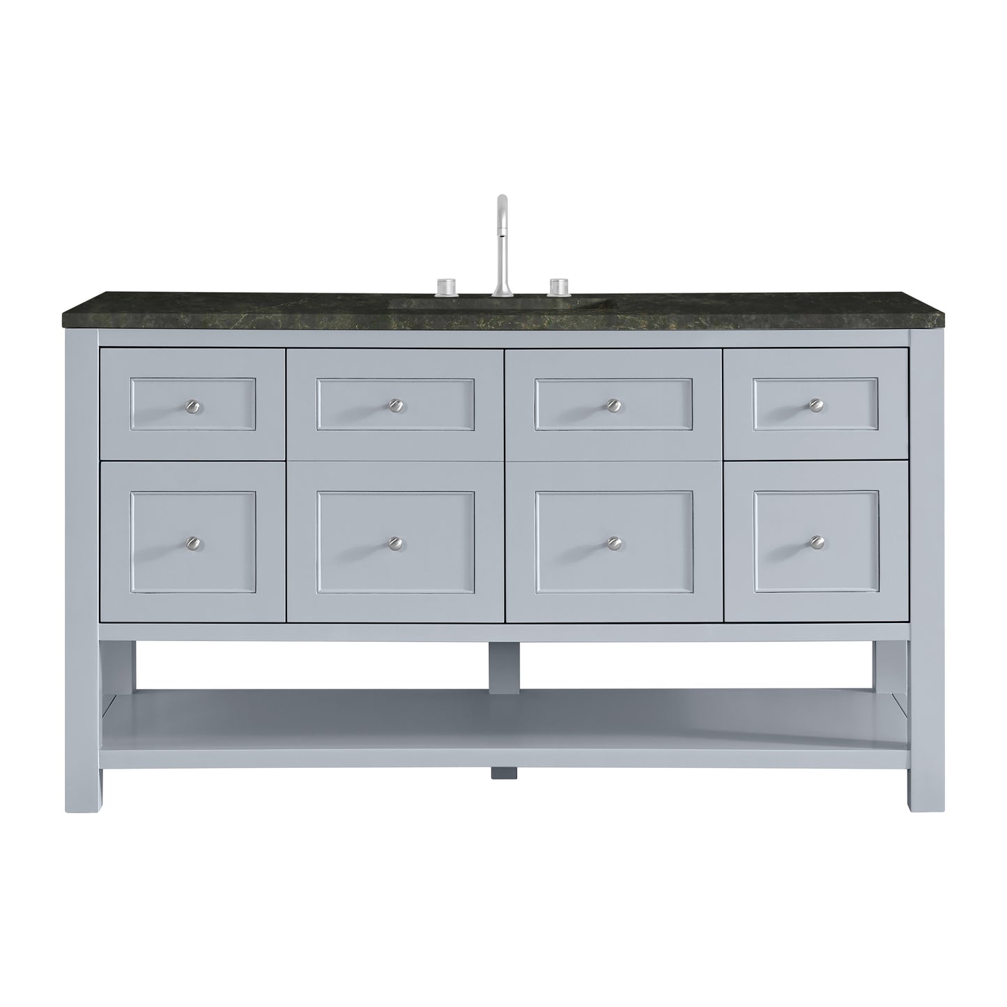 Renovate for Less Atlanta Breckenridge 60" Single Vanity, Serenity Blue, w/ 3 CM Phantome Eclos Top