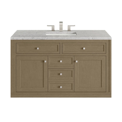 Chicago 48" Single Vanity, Walnut Whisper, w/ 3 CM Eternal Jasmine Pearl Silestone® Top