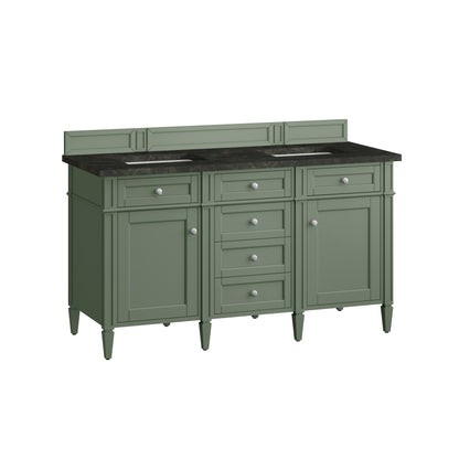 Renovate for Less Atlanta Brittany 60" Double Vanity, Smokey Celadon, w/ 3 CM Phantome Eclos Top