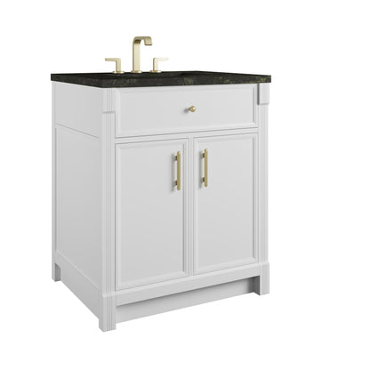Renovate for Less Atlanta Bellshire 30" Single Vanity, Bright White w/ 3 CM Phantome Eclos Top