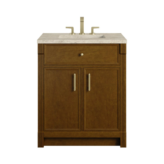 Bellshire 30" Single Vanity, Honey Oak w/ 3 CM Tajnar Eclos Top