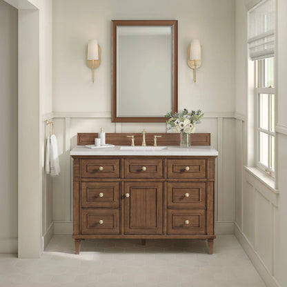 Lorelai 48" Single Vanity, Mid-Century Walnut w/ 3 CM Lime Delight Silestone Top