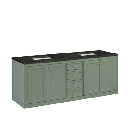 Chicago 72" Double Vanity, Smokey Celadon, w/ 3 CM Phantome Eclos Top