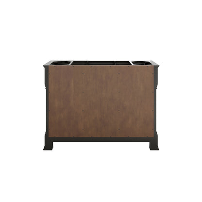 Renovate for Less Atlanta Brookfield 48" Single Vanity, Black Onyx w/ Single Hole 3 CM White Zeus Silestone Top & Backsplash