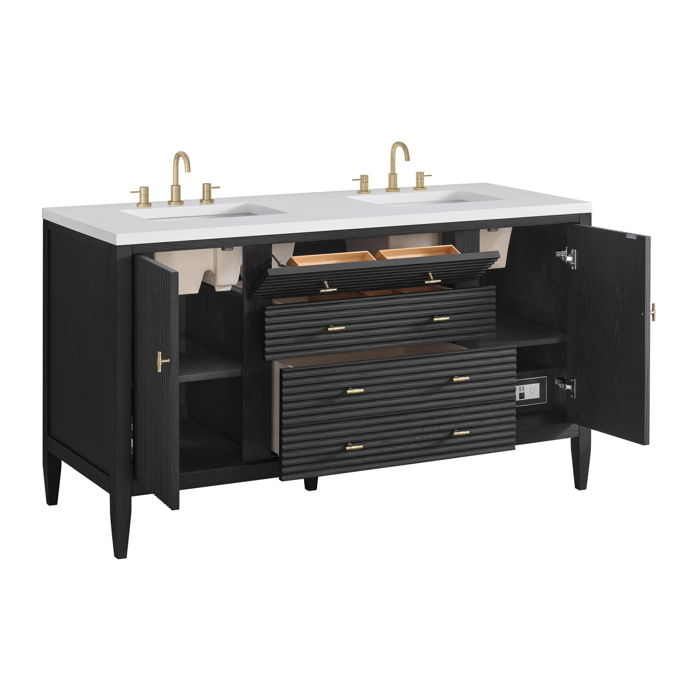 Renovate for Less Atlanta Myrrin 60" Double Vanity, Carbon Oak