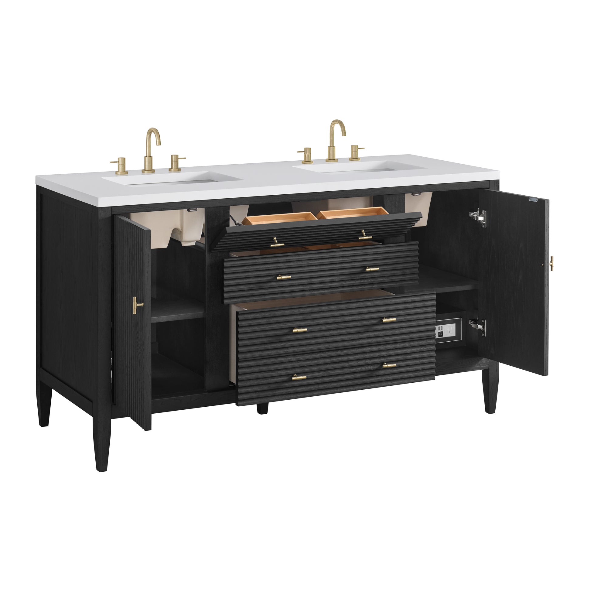 Renovate for Less Atlanta Myrrin 60" Double Vanity, Carbon Oak