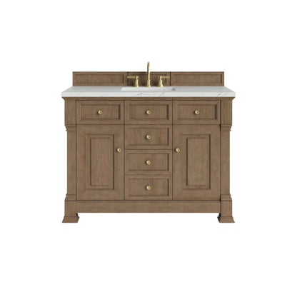 Brookfield 48" Single Vanity, Pecan w/ 3 CM Ethereal Noctis Silestone Top