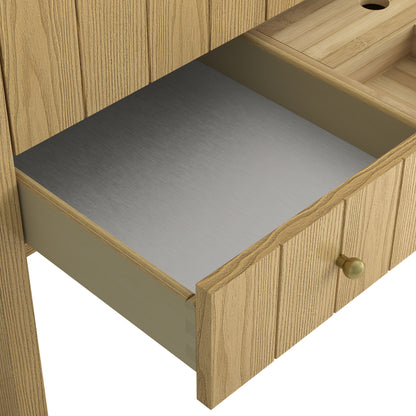Renovate for Less Atlanta Hudson 30" Single Vanity, Light Natural Oak w/ 3 CM Carrara Marble Top