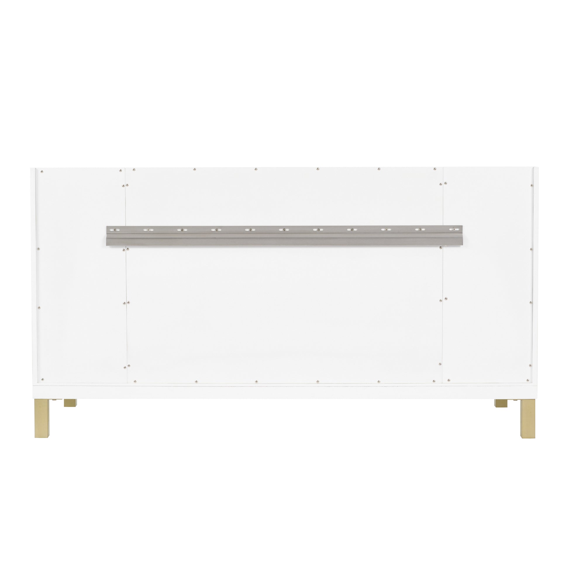 Renovate for Less Atlanta Chicago 60" Double Vanity, Glossy White, w/ 3 CM Eternal Jasmine Pearl Silestone® Top w/FreePower Wireless Charger