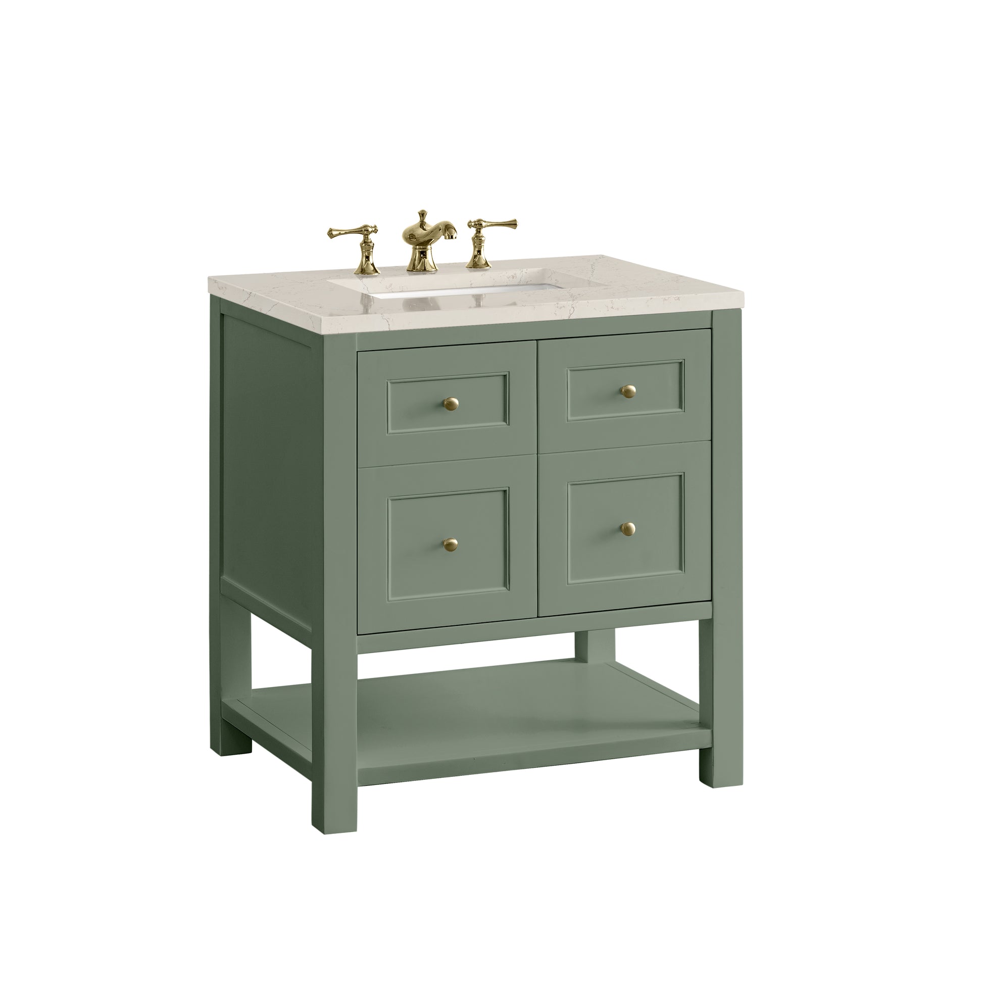 Renovate for Less Atlanta Breckenridge 30" Single Vanity, Smokey Celadon, w/ 3 CM Siberian Silestone Top