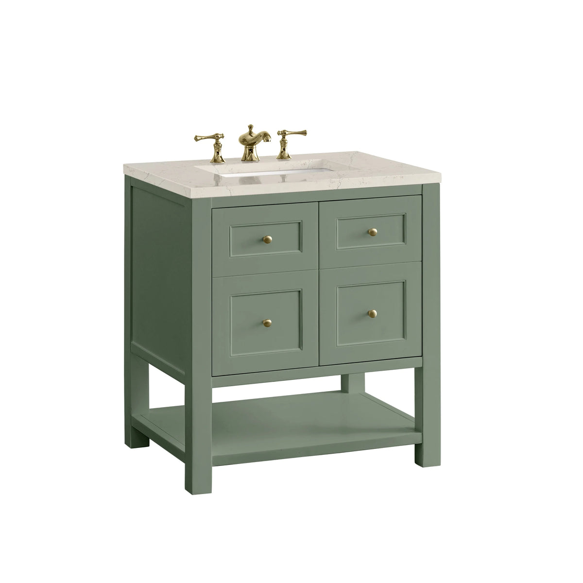 Breckenridge 30" Single Vanity, Smokey Celadon, w/ 3 CM Siberian Silestone Top