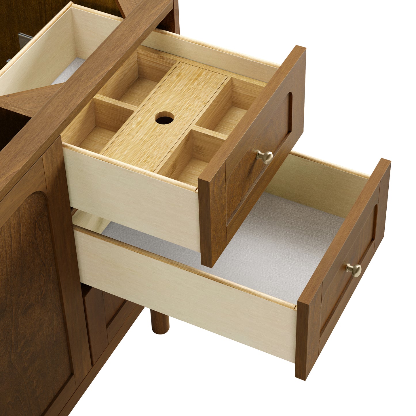 Renovate for Less Atlanta Laurent 60" Single Vanity, Honey Oak w/ 3 CM White Zeus Silestone Top