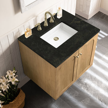 Renovate for Less Atlanta Laurent 30" Single Vanity, Light Natural Oak, w/ 3 CM Phantome Eclos Top
